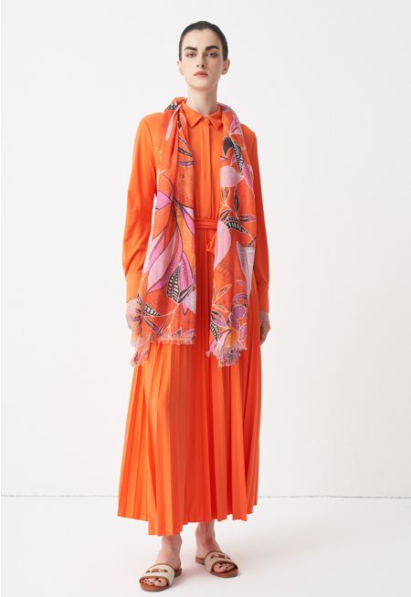 Solid Half Button Maxi Dress