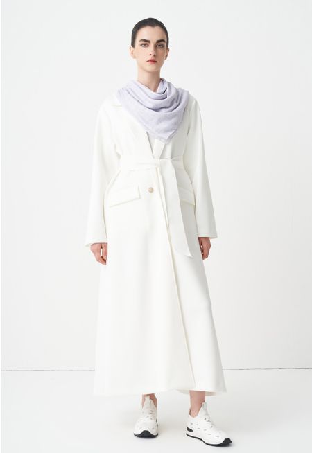 Long Sleeves Belted Jacket