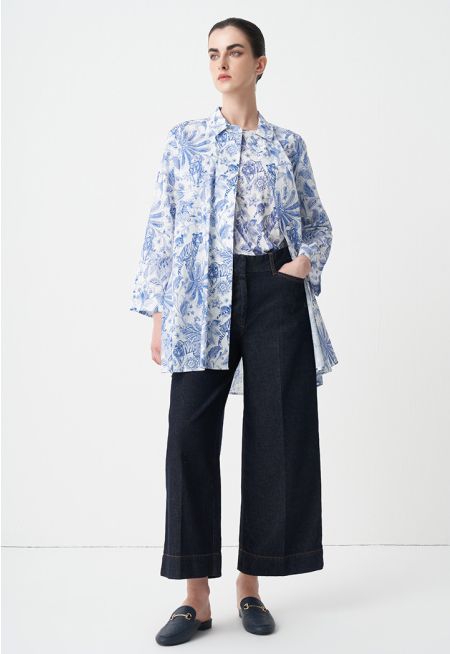 Straight Wide Legs Denim Trouser