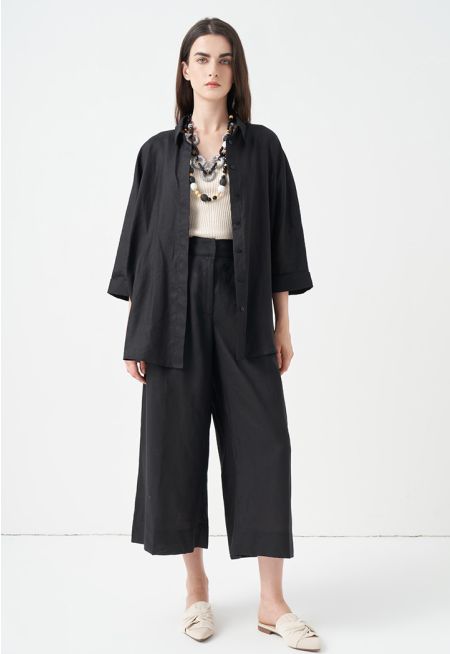 Solid Wide Legs Culottes