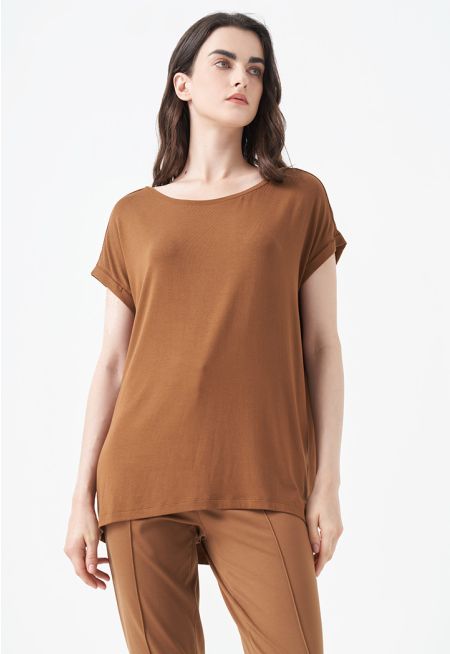 Solid Continuous Short Sleeves T-Shirt