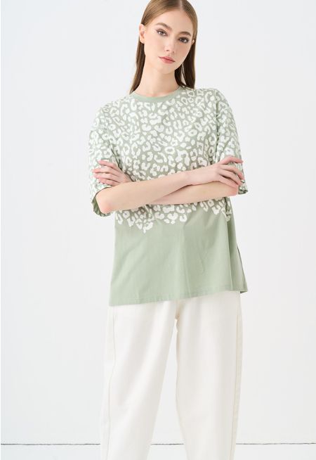 Leopard Print Loose Fit T-Shirt