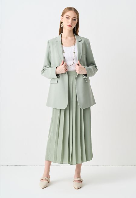 Pleated Wrap Solid Trousers