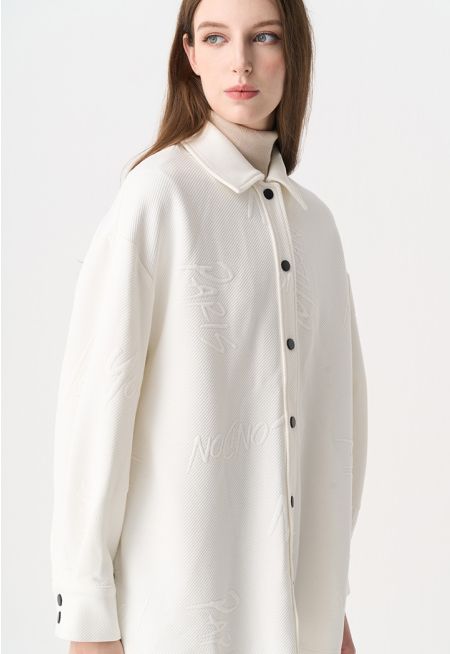 Textured Oversized Drop Shoulder Shirt