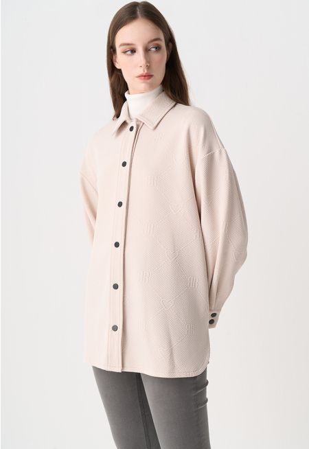 Monogram Print Oversized Shirt