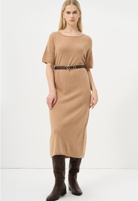 Short Sleeves Knitted Dress