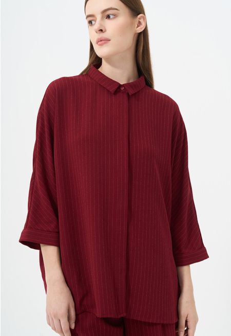 Contrast Dolman Sleeve Basic Shirt