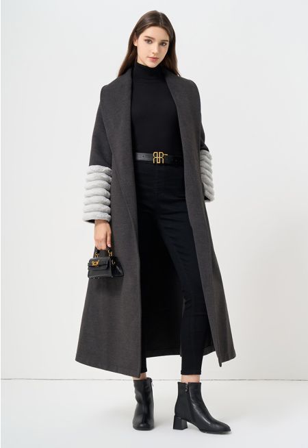 Wide Shawl Collar Trench Coat