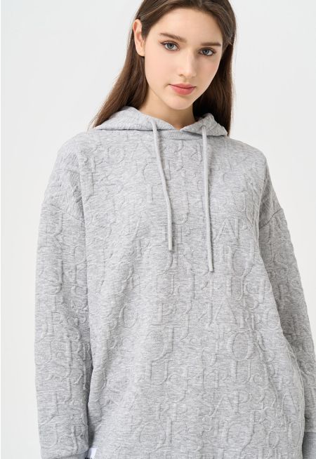 Knitted Embossed Print Sweatshirt