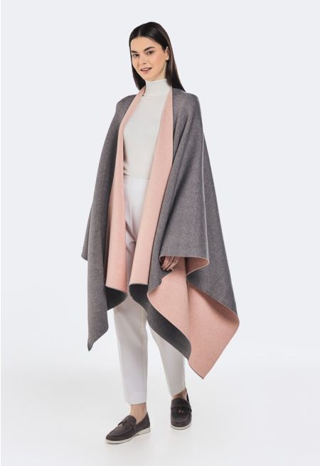 Two Toned Knitted Poncho