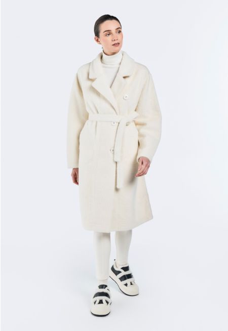 Double Breasted Faux Fur Coat