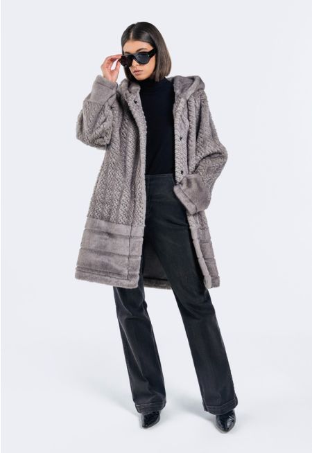 Hooded Faux Fur Jacket