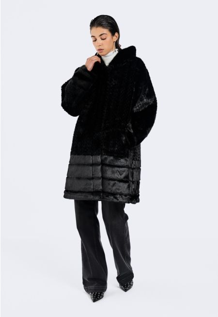 Hooded Faux Fur Jacket