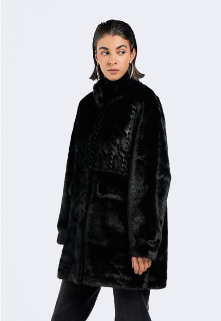 Solid Faux Fur Jacket