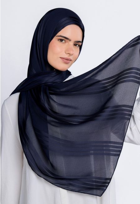 حجاب مخطط بارز الملمس