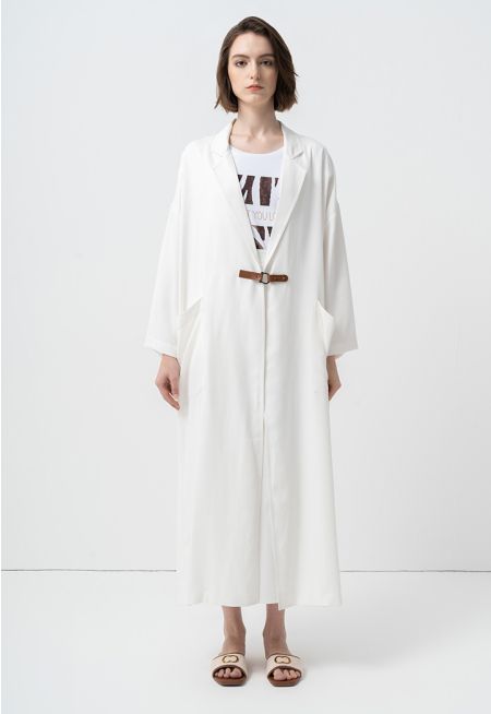 Solid Oversize Maxi Open Abaya 