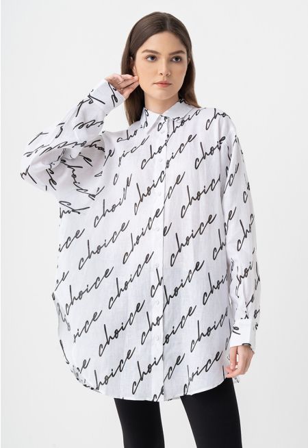 Long Sleeves Logo Printed Shirt