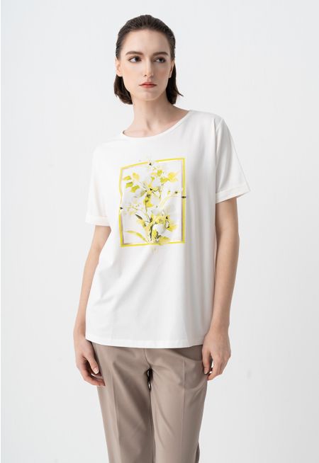 Floral Printed Motif T-Shirt