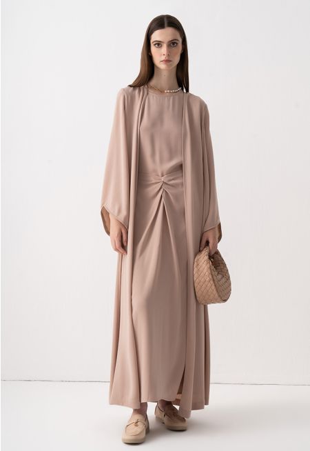 Open Front Single Tone Abaya