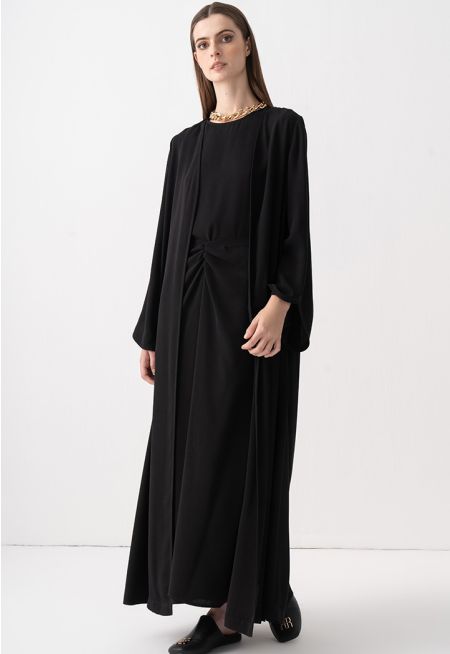 Open Front Single Tone Abaya