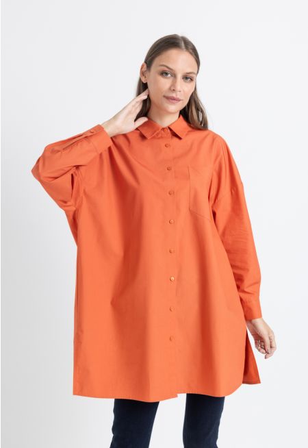 Oversized Drop Shoulder Solid Shirt