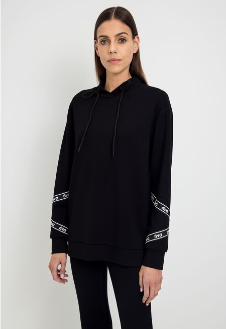 Solid Logo Tape Knitted Blouse