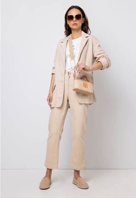 Regular Fit Solid Denim Trouser