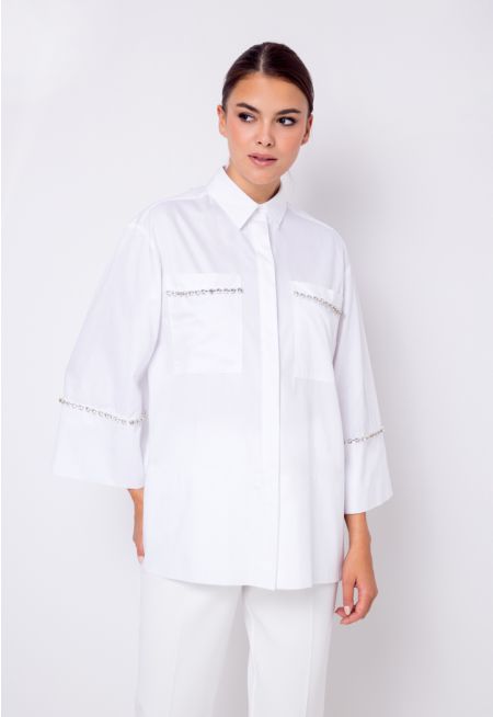 Crystal Studded Embellished Shirt