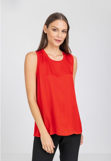 Solid Sleeveless Blouse