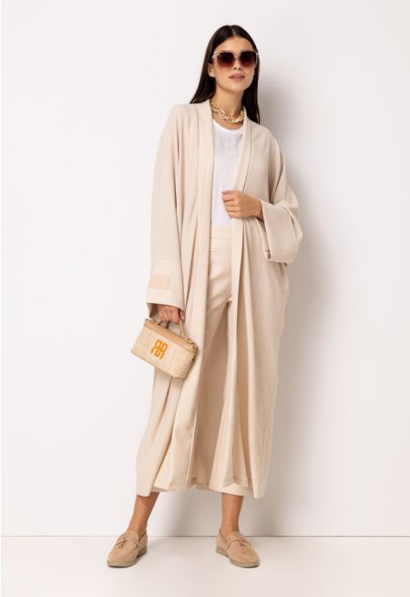 Textured Kimono Sleeve Loose Fit Abaya