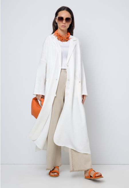 Notched Collar Oversized Drop Shoulder Jacket