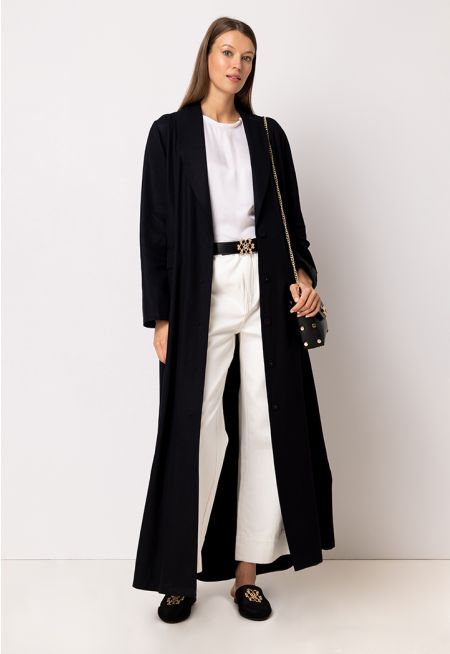 Shawl Collar Oversized Solid Abaya