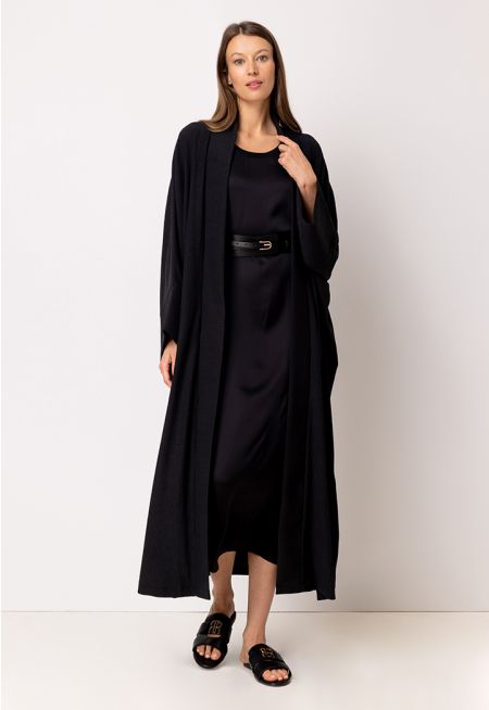 Textured Kimono Sleeve Loose Fit Abaya