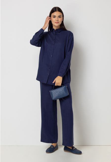 Wide Leg High Waist Trouser