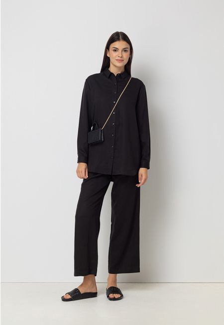 Wide Leg High Waist Trouser
