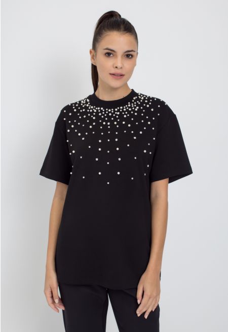 Crystal Pearl Embellished Top
