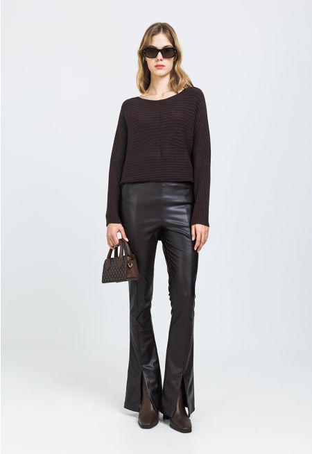 Skinny Solid Leather Trousers