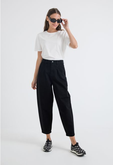 High Waist Baggy Denim Trouser