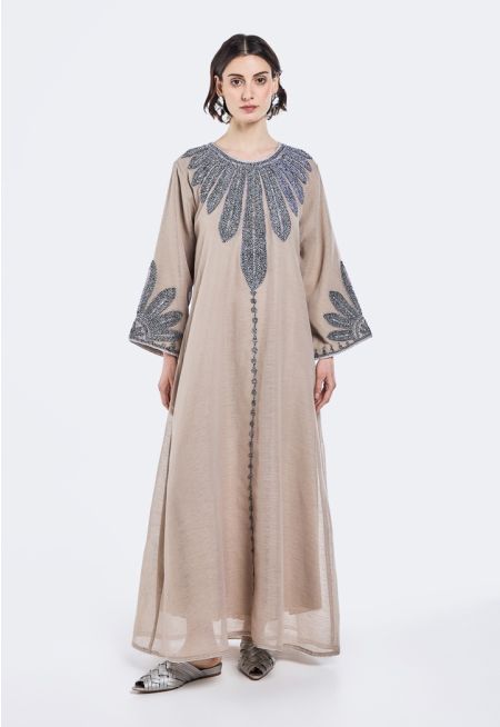 Lurex Embroidered Flared Dress- Ramadan Style