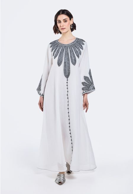 Lurex Embroidered Flared Dress- Ramadan Style