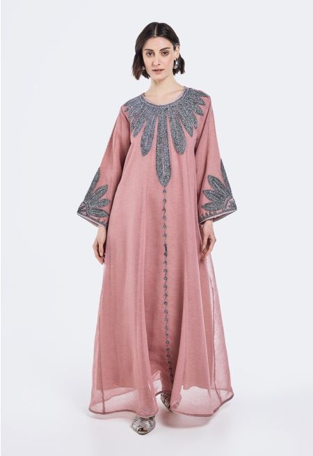 Lurex Embroidered Flared Dress- Ramadan Style