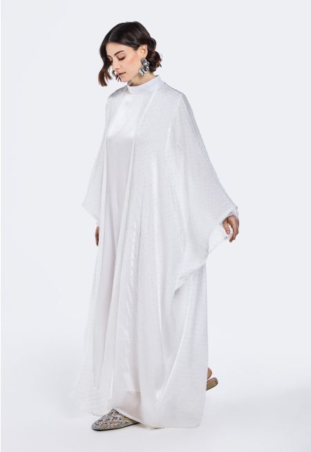 Crystal Embellished Abaya And Dress Set (2PCS) -Ramadan Style