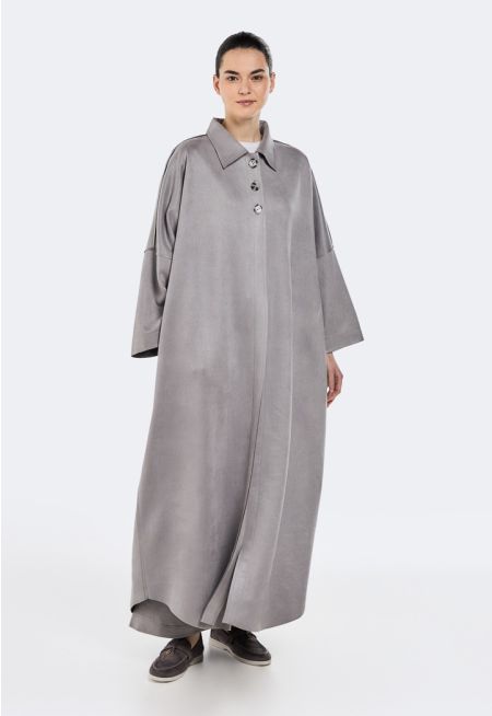 طقم عباية وبنطال سويد (قطعتين)