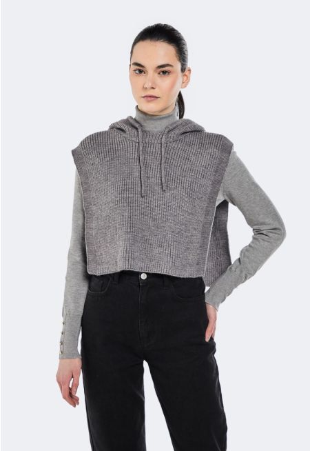 Cropped Wool Hoodie