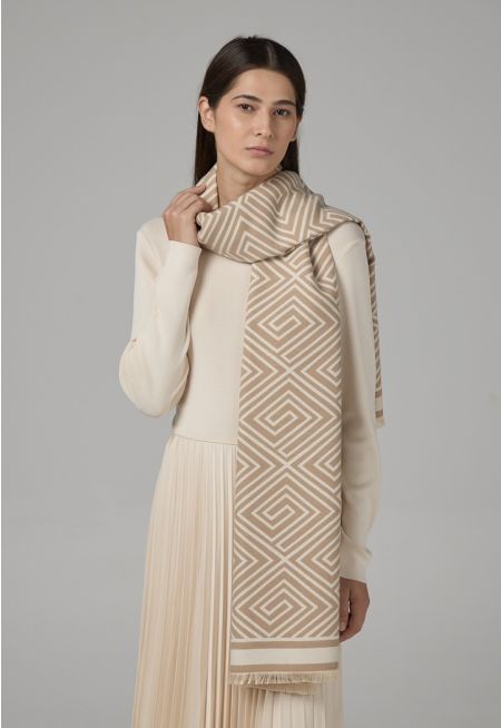 Greek Key Pashmina Scarf