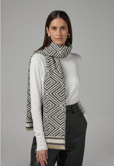 Greek Key Pashmina Scarf