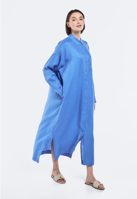 Drop Shoulder Shirt Dress