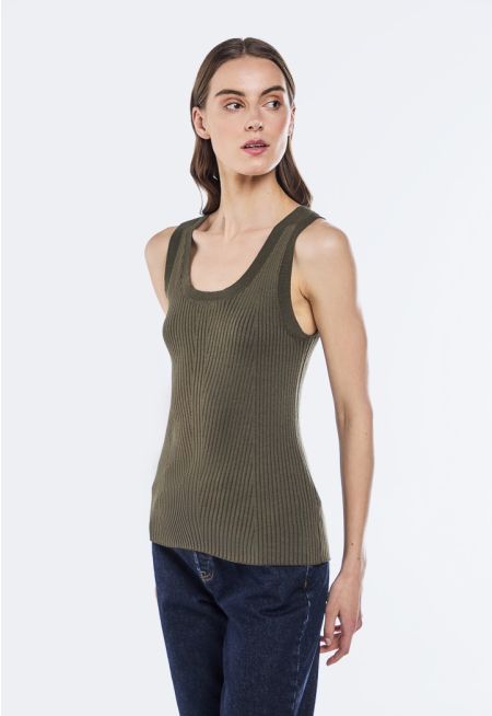 Basic Solid Ribbed Top