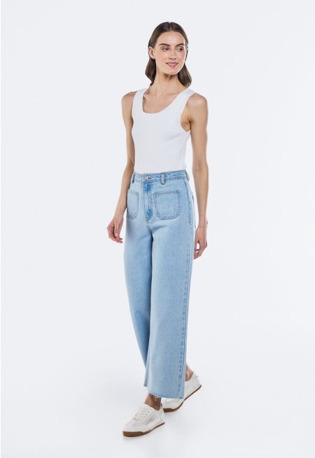 High Waist Straight Cut Jeans