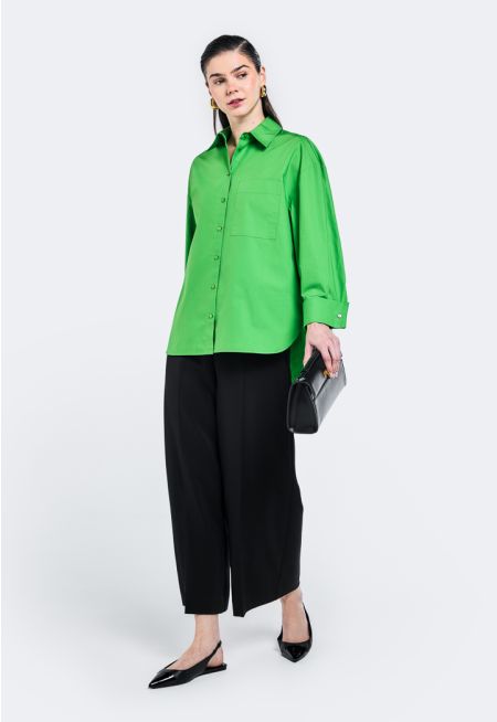 Solid Straight Cut Trousers